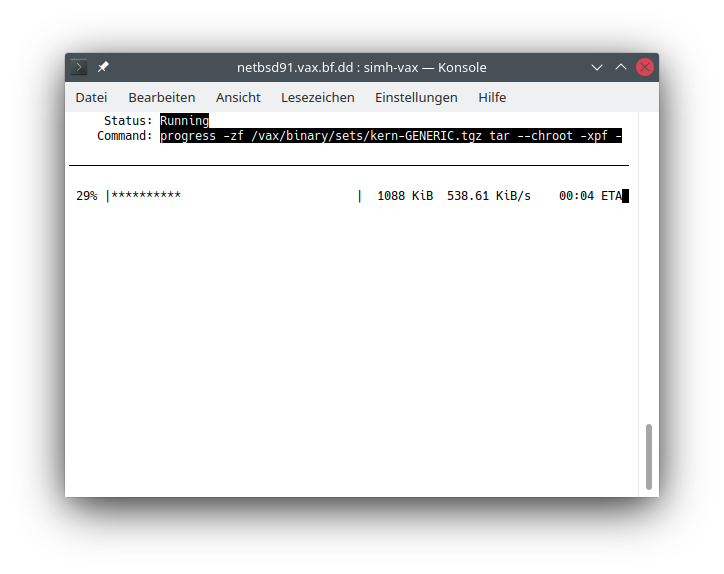 NetBSD Install in progress